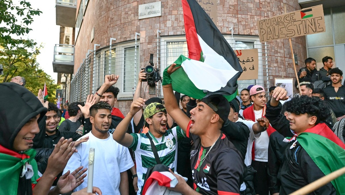Se registran incidentes al final de la manifestación pro-Palestina durante el Italia vs Israel