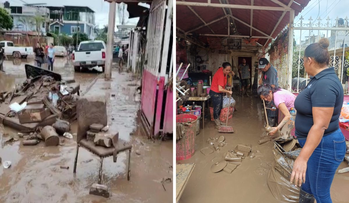 "Mucho olor a muerto": familia de Poza Rica narra su experiencia tras la inundación por el desbordamiento del río Cazones en Veracruz