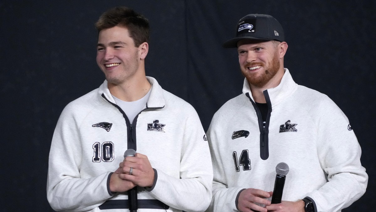 Drake Maye se siente bien del hombro; Sam Darnold reitera su fe