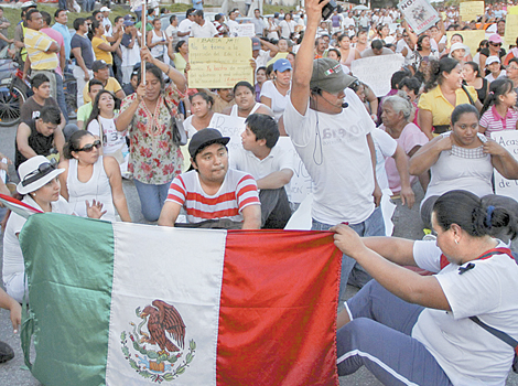 Protestas magisteriales en Cancún.