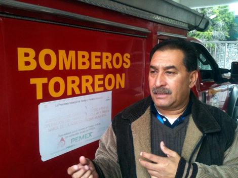 Salvador Zamora, comandante del Cuerpo de Bomberos de Torreón.