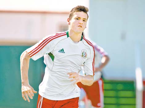 Alejandro Díaz, en un entrenamiento de la selección Sub 17 