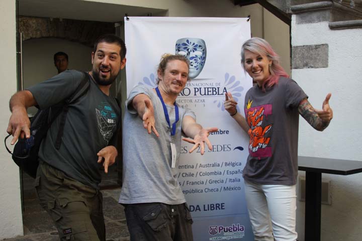 Integrantes de la Compañia de Teatro Stalker Theatre.