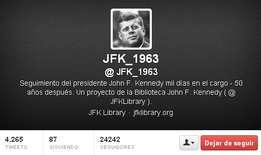 Cuenta de Twitter de JFK