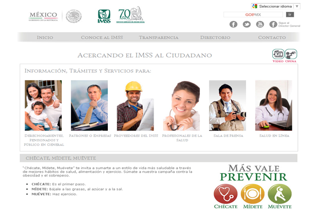Página Web del IMSS (www.imss.gob.mx).