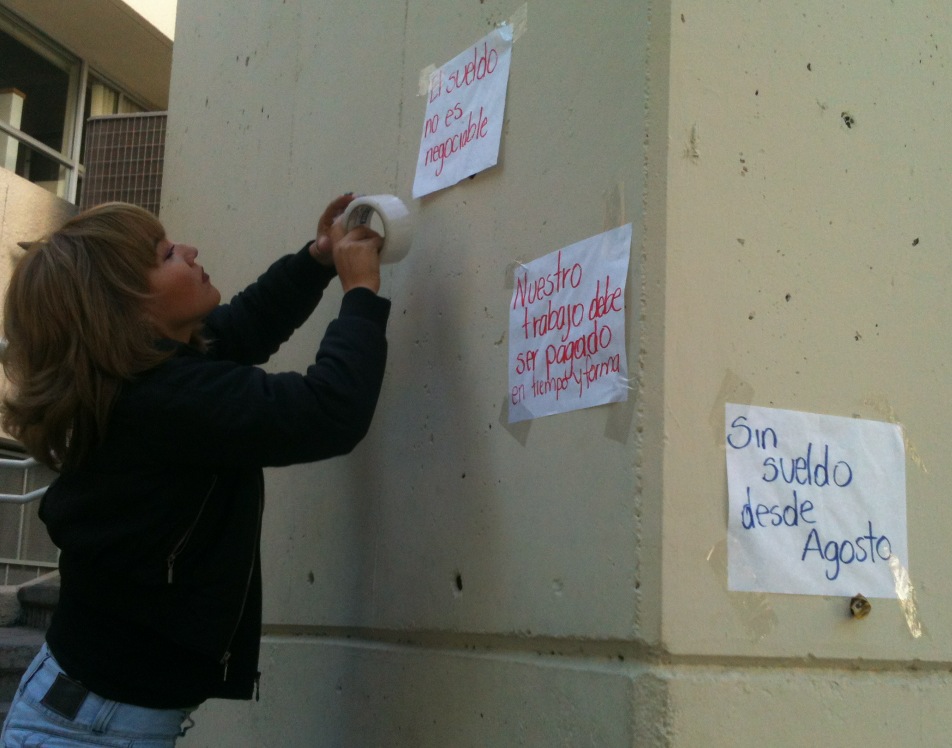 Manifestación de maestros interinos