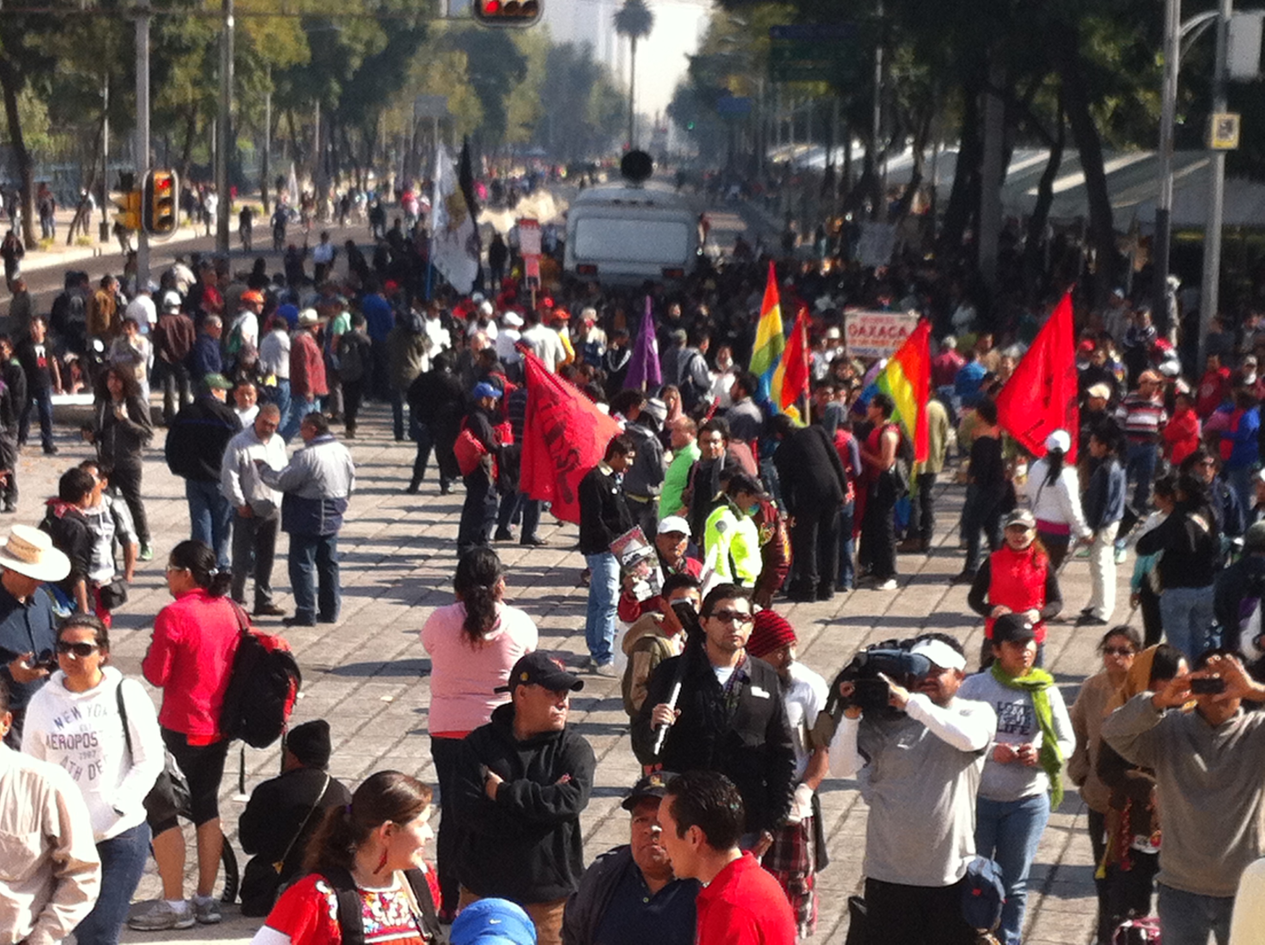 CNTE y SME en el Ángel de la Independencia