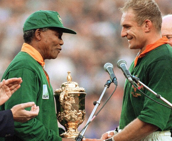 Nelson Mandela y François Pienaar
