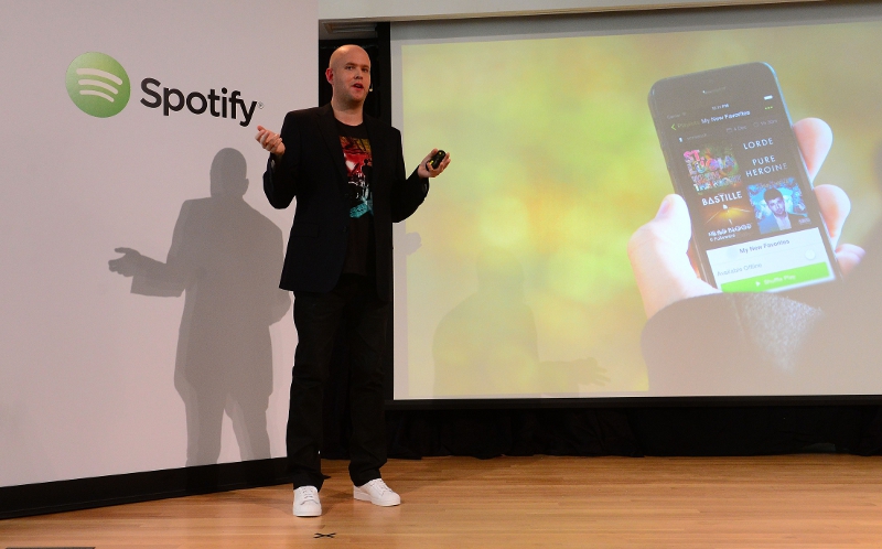 El  fundador y CEO de Spotify, Daniel Ek, durante la conferencia de prensa en NY.