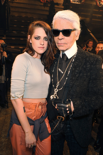 Kristen Stewart y Karl Lagerfeld