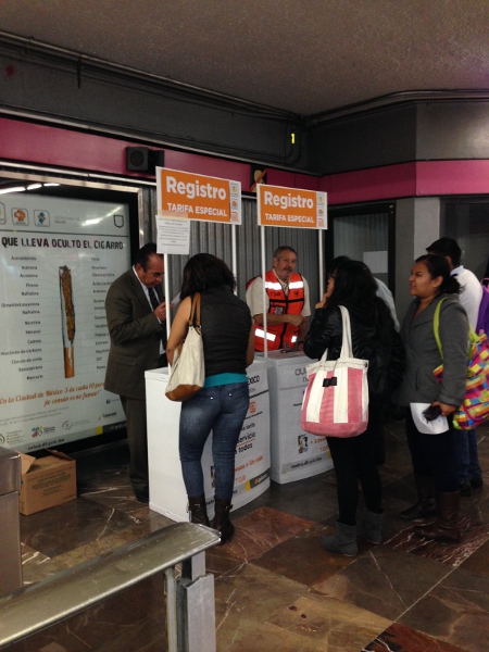 Los modulos de registro para las tarifas especiales del Metro