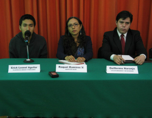 Conferencia de prensa para demandar mejor atención médica para el procesado Jorge Mario González, quien se encuentra en la torre médica de Tepepan.