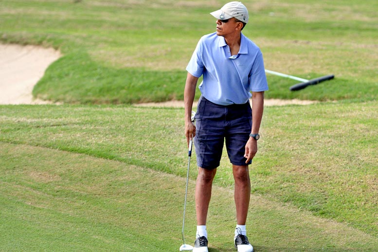 El presidente Barack Obama disfrutando en Hawai de su descanso de fin de año.