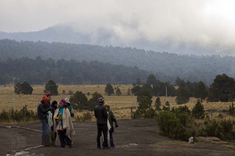 Las bajas temperaturas han mostrado un bonito paisaje en la zona de los volcanes.