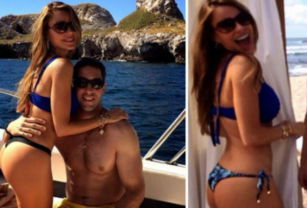 Sofía Vergara mostrando su espectacular figura, teniendo como fondo las Islas Marietas.