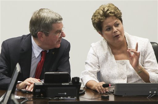 Thomas Bach, Presidente del COI y Dilma Rousseff, Presidenta de Brasil