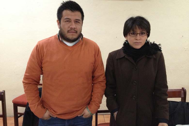 Aquiles Montaño y Carolina Flores, representantes del organismo.