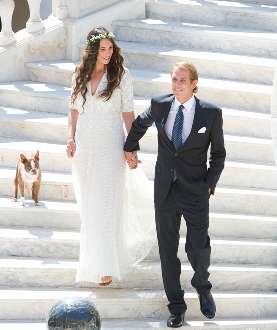 Andrea Casiraghi y Tatiana Santo Domingo el día de su boda por el civil el 31 de agosto del 2013 
