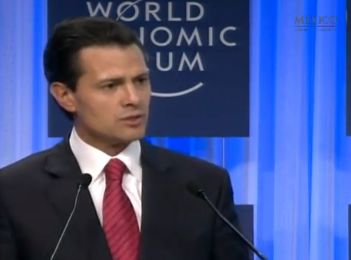El presidente Enrique Peña Nieto durante su participación en el Foro Económico Mundial de Davos, Suiza.