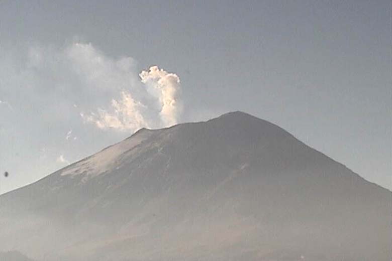 Actividad moderada en el Popocatépetl.