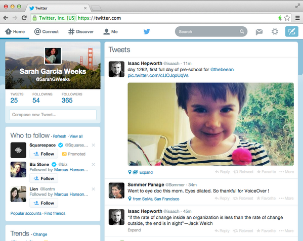 El nuevo rediseño de Twitter en la web.