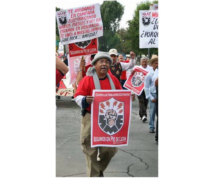 Integrantes del SME realizan protestas. 