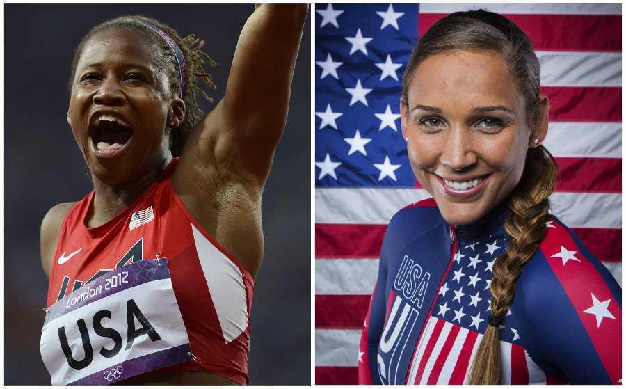 Lauryn Williams y Lolo Jones