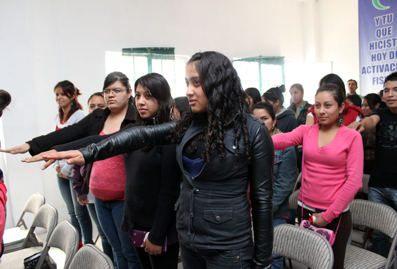 Durante la protesta en bachillerato