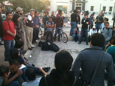 La reunión se efectuó en la explanada de Colegio Civil.
