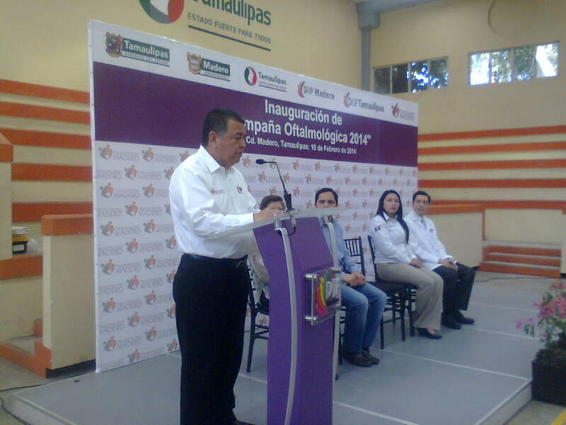 Autoridades del DIF Madero arrancaron con la campaña oftalmológica en las instalaciones del Auditorio Américo Villarreal.