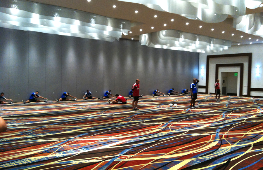 El equipo Flamengo ya entrena en la ciudad.