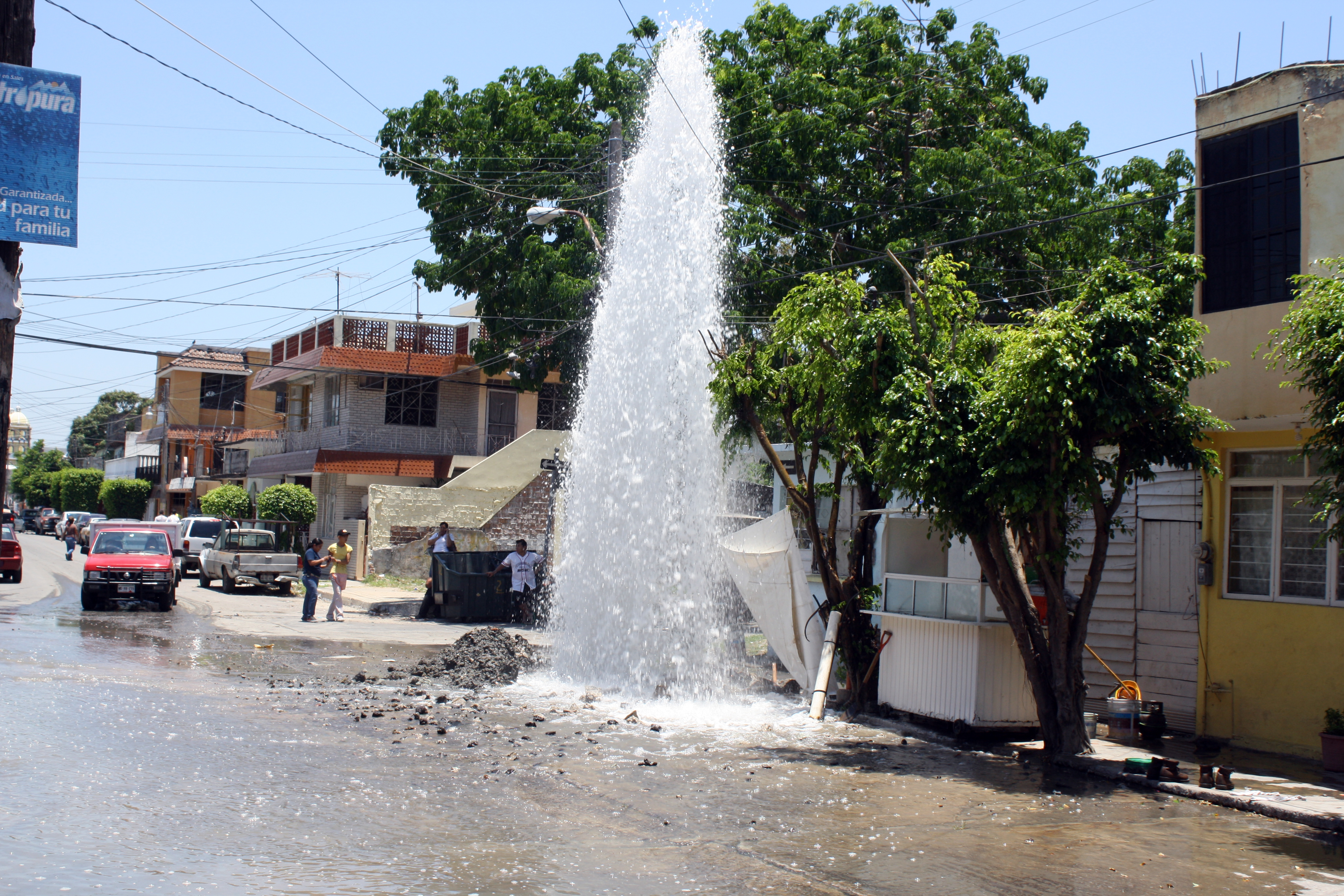 Las fugas de agua llegan alcanzar altas presiones.