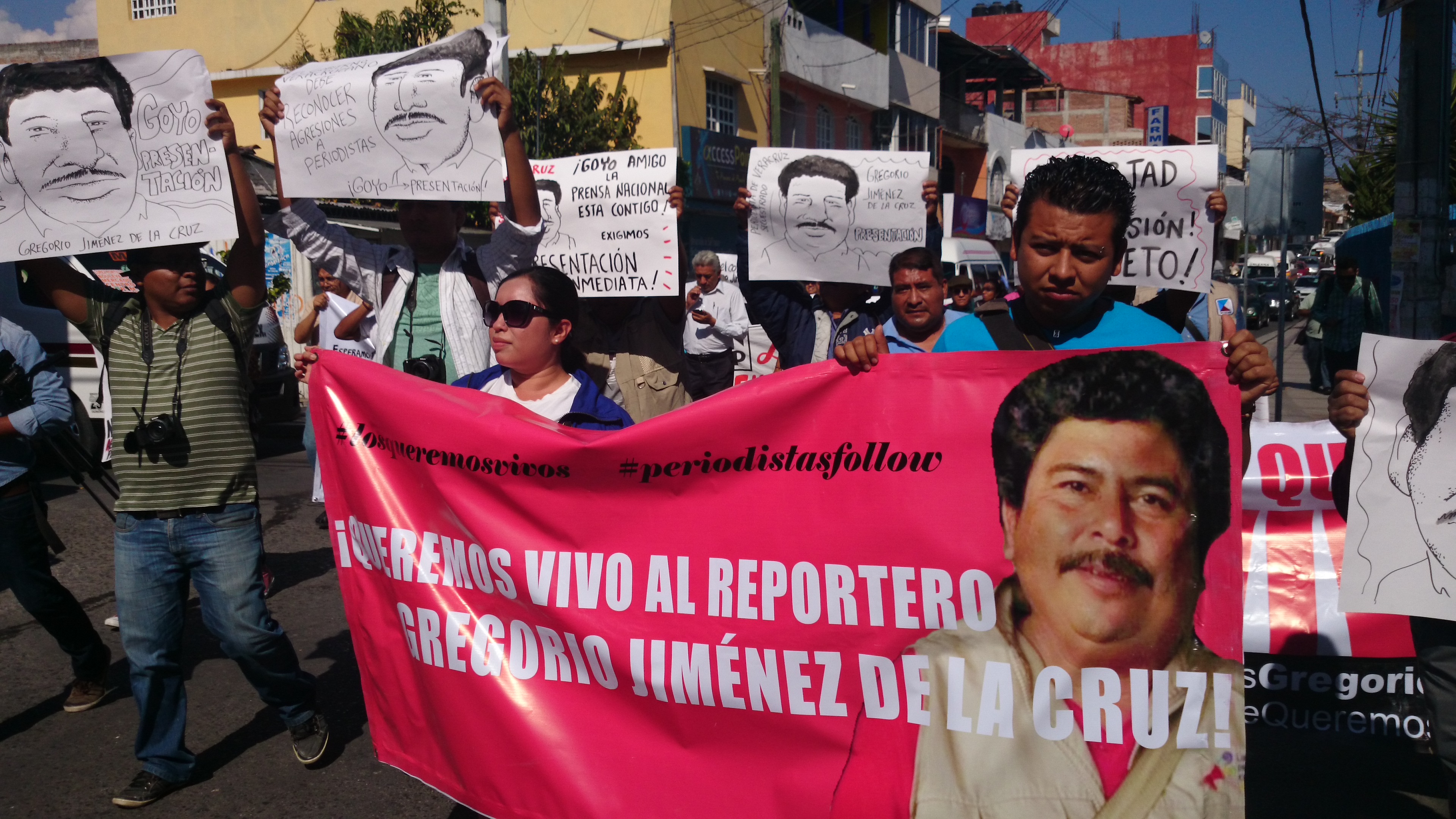 Los reporteros de Chilpancingo se manifestaron en la ciudad. 