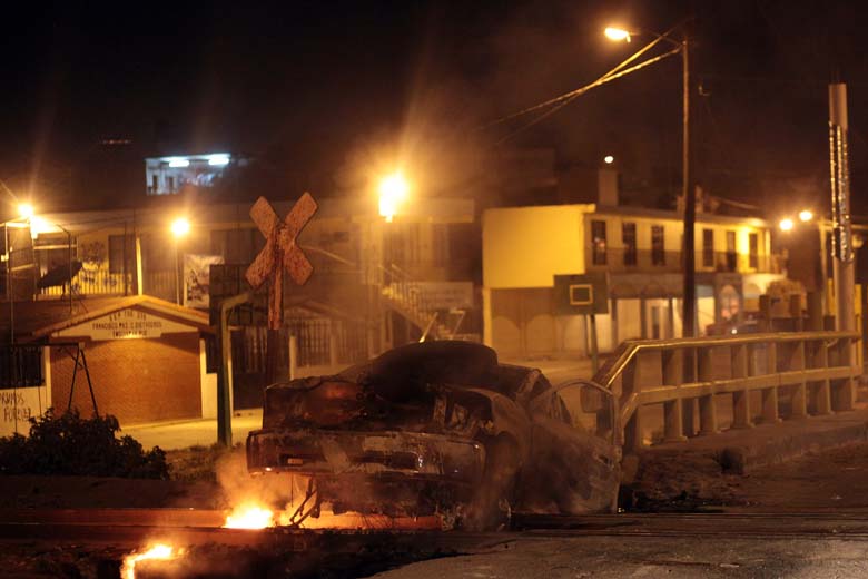 Violenta manifestación en Coronango.