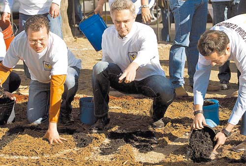 El jefe de Gobierno del DF, Miguel Ángel Mancera, durante el inicio del programa Tu ciudad Te-Requiere.