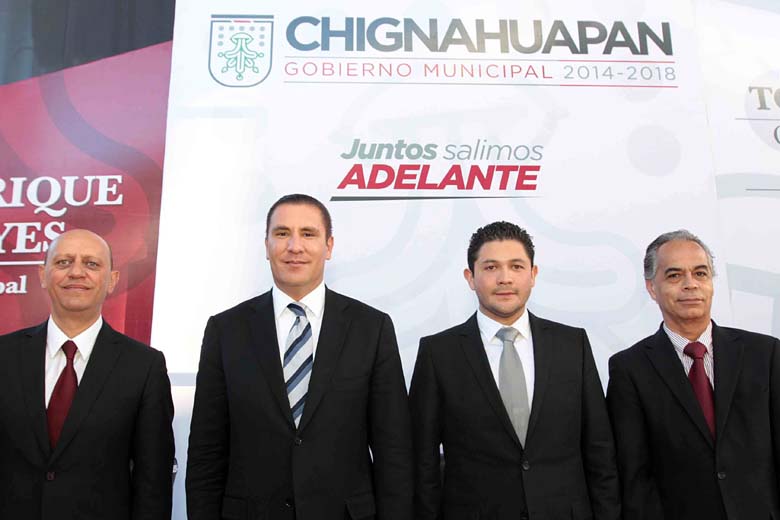 Juan Carlos Lastiri, Rafael Moreno Valle, Enrique Rivera y Víctor Giorgana.
