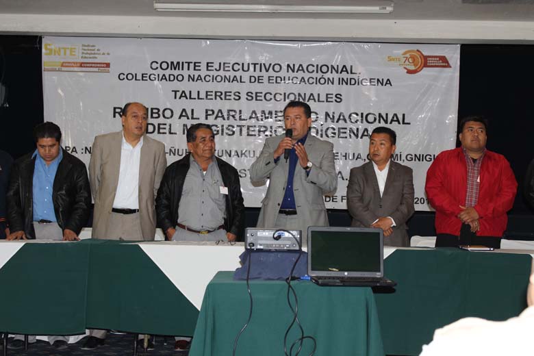Inauguración de los Talleres Seccionales Rumbo al Parlamento Nacional del Magisterio Indígena.