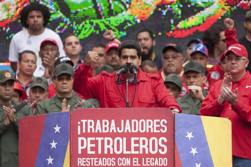 Nicolás Maduro durante su discuro luego de que el líder opositor Leopoldó López se entregara a la Guardia Nacional.