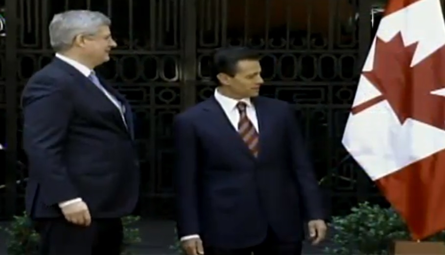 Recibe el presidente Enrique Peña Nieto al primer ministro canadiense, Stephen Harper