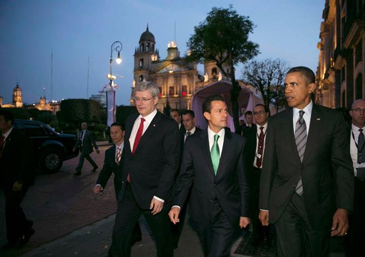 Los tres líderes de América del Norte en la capital mexiquense.