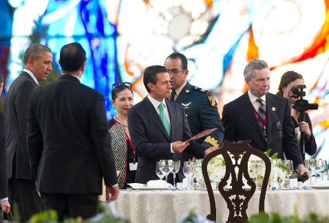 Peña, Obama y Harper comieron esta tarde en el Cosmovitral Jardín Botánico, en Toluca.