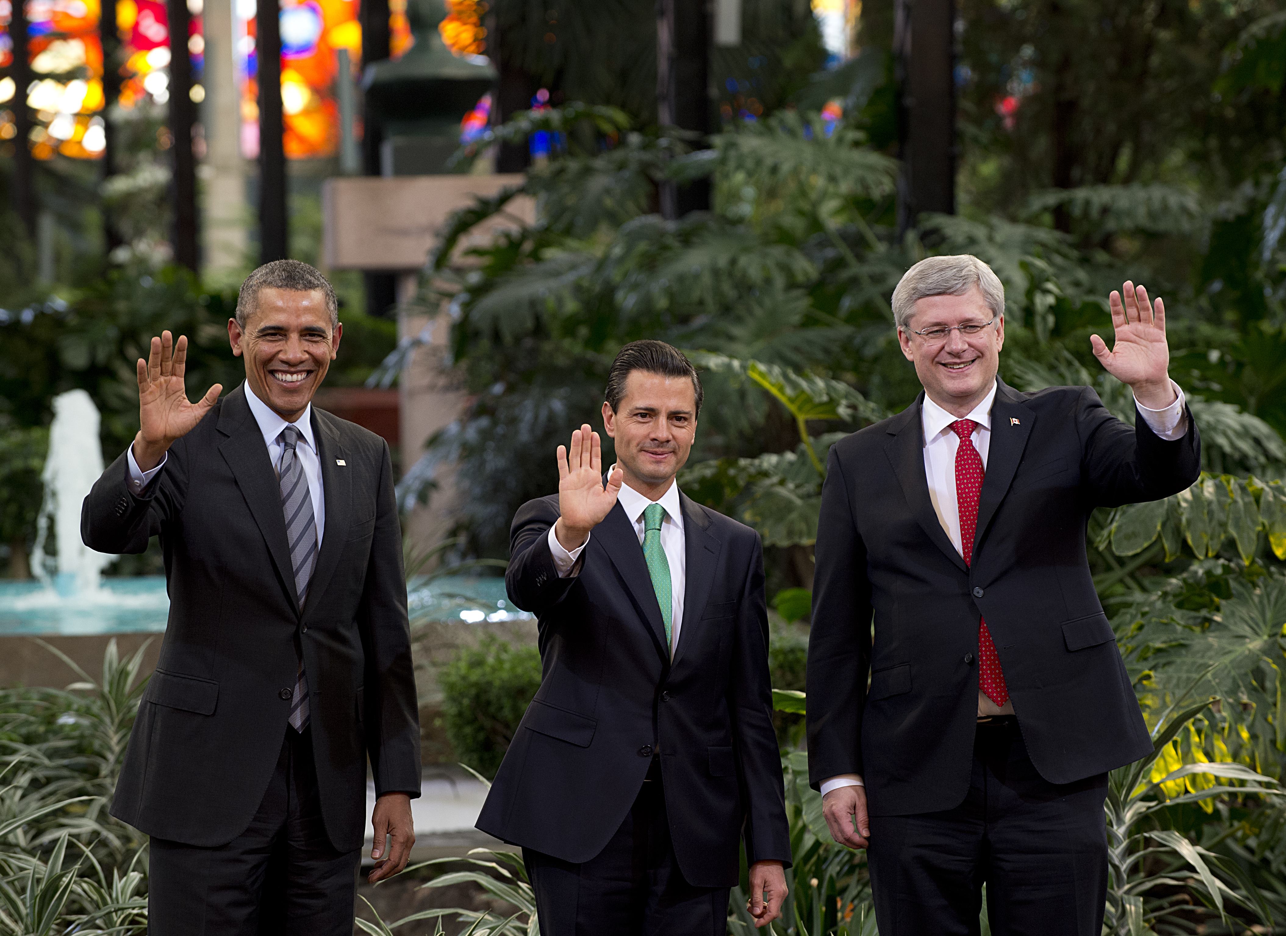 Los presidentes de EU, México y el primer ministro de Canadá en Toluca