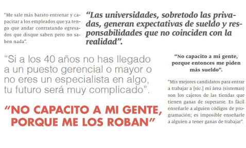 Anécdotas recogidas en la encuesta de CIDAC, sobre competencias profesionales.