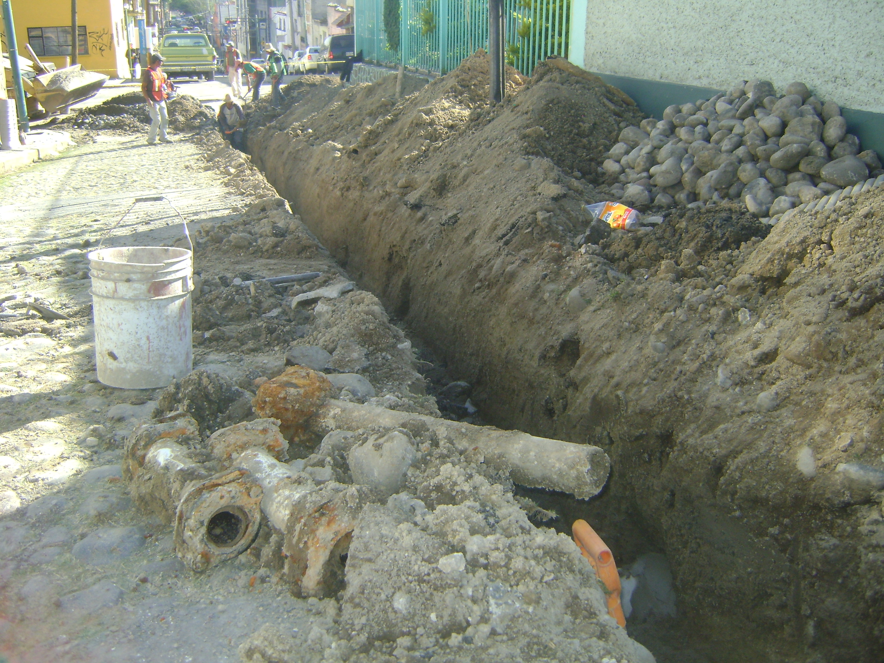 Obras en calles de Toluca