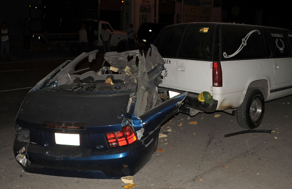 Una parte del carro se impactó contra una carroza.