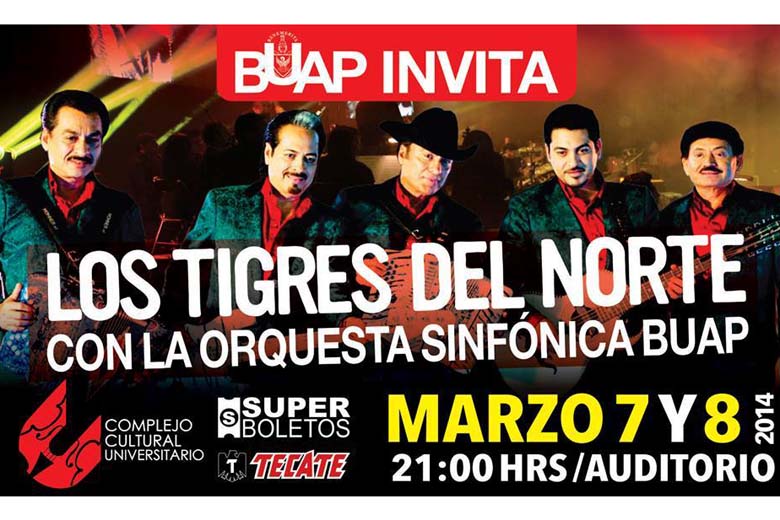 Invitan a la presentación de los Tigres del Norte.