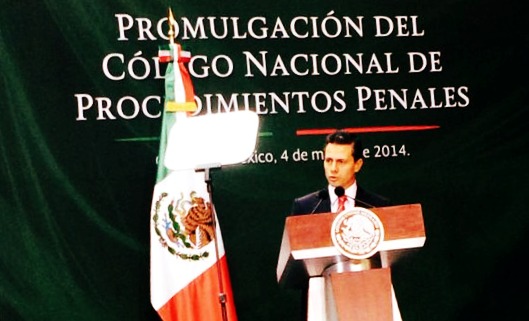 Enrique Peña Nieto durante la promulgación del Código de Procedimientos Penales