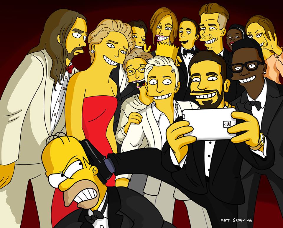 Los Simpson se unieron a la fiesta del selfie.