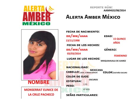 Monserrat salió rumbo a la escuela y después envió un mensaje de despedida a su madre.