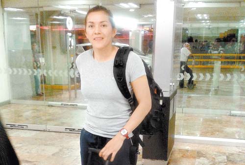 María Espinoza, previo a su salida ayer al Abierto de Holanda